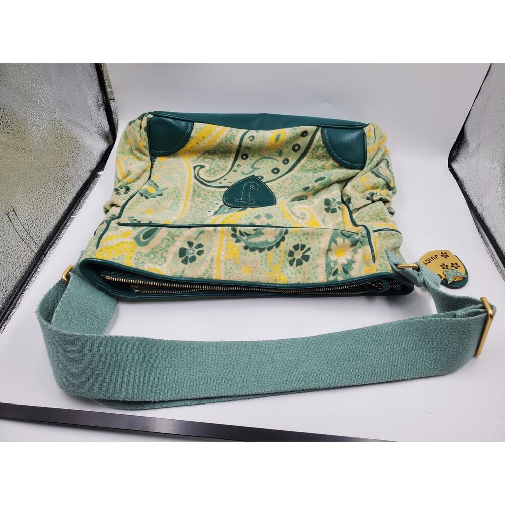 Juicy Couture Green Yellow Paisley Couture Baby Shoulder Bag Vintage Y2K - Picture 8 of 16